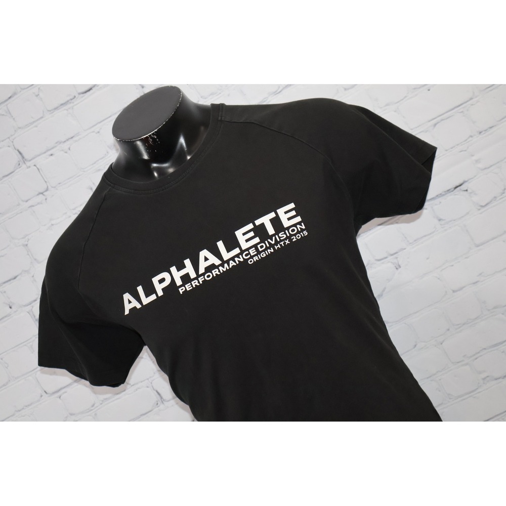 Alphalete Gym Shirt Performance Division Men Large Black Performance Fit Tee